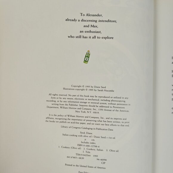 Italian Cooking With Olive Oil Diane Seed Vintage Cookbook Local Ethnic Recipes - Picture 4 of 7